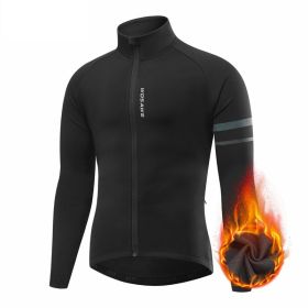 Men's Outdoor Off-road Mountain Cycling Sports Fleece (Option: BO284 Black-XL)