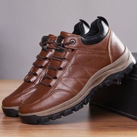 Casual Leather Men's Shoes (Option: Brown-39)