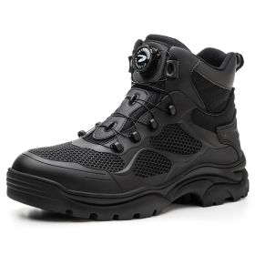 Men's Lightweight Labor Protection Shoes (Option: black-black-Size37)