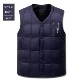 Men's White Duck Vest (Option: Dark Blue Down-L)