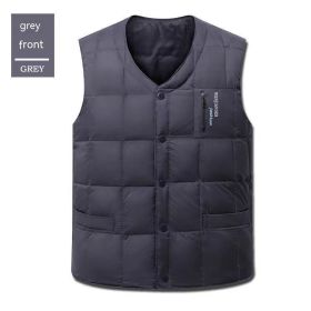 Men's White Duck Vest (Option: Dark Gray Down-L)