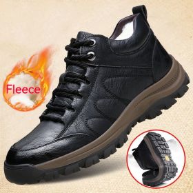 Casual Leather Men's Shoes (Option: Cotton Black-39)