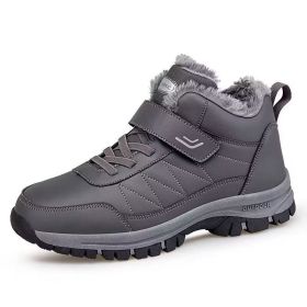 Men's High-top Fleece-lined Hiking Shoes (Option: YS9706 gray-45)