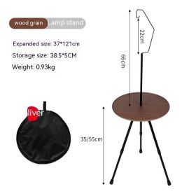 Folding Aluminum Alloy Tripod Table (Option: Wood Grain Bag Lamp Holder)