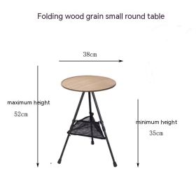 Folding Aluminum Alloy Tripod Table (Option: Wood Grain Mesh Drawstring Bag)