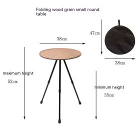 Folding Aluminum Alloy Tripod Table (Option: Wood Grain Buggy Bag)