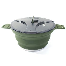 Outdoor Collapsible Travel Pot (Option: Single Pot Dark Green)