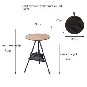 Folding Aluminum Alloy Tripod Table (Option: Wood Grain Mesh Buggy Bag)