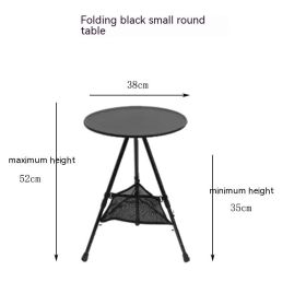 Folding Aluminum Alloy Tripod Table (Option: Black Net Drawstring Bag)