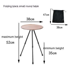Folding Aluminum Alloy Tripod Table (Option: Wood Grain Drawstring Bag)