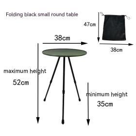 Folding Aluminum Alloy Tripod Table (Option: Green Drawstring Bag)