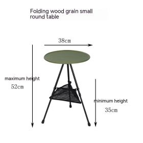 Folding Aluminum Alloy Tripod Table (Option: Green Net Drawstring Bag)