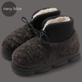 Plush Cotton-padded Winter Boots (Option: Navy Blue-40 To 41)