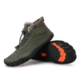 Non-slip Fleece-lined Waterproof Hiking Shoes (Option: Army Green-35)