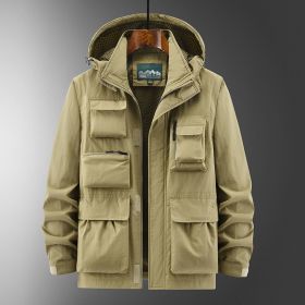 Outdoor Shell Jacket (Option: Khaki-XXXL)