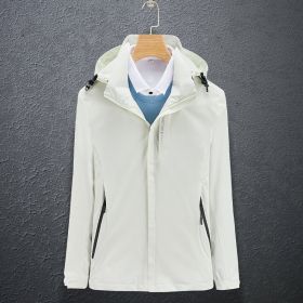 Unisex Waterproof Sports Jacket (Option: Beige-XXXL-Men)