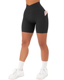 Women's Cross Sports Nylon Shorts (Option: Black-XL)