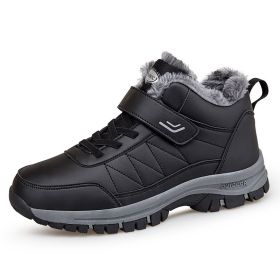 Men's High-top Fleece-lined Hiking Shoes (Option: YS9706 Black-46)