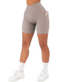 Women's Cross Sports Nylon Shorts (Option: Khaki-2XL)