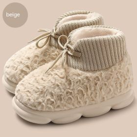 Plush Cotton-padded Winter Boots (Option: Beige-36 To 37)