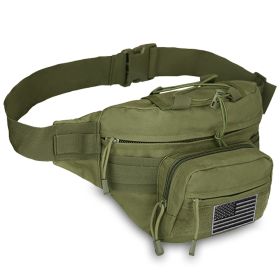 EDC Fanny Pack with USA Flag Patch (Color: Army Green)